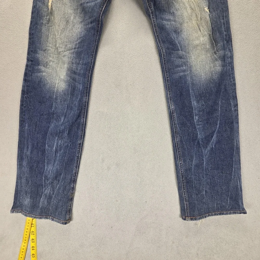 Diesel Jeans Mens 33x32 Blue Safado Regular Slim Straight Button Fly 0RW05